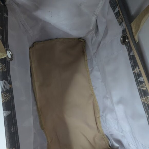 Thirty One Medium Utility Tote in Snowy Slopes Pattern Gray Tan Christmas Trees - Picture 7 of 11